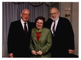 Joshua Lederberg with Raymond Sackler and Marguerite Lederberg