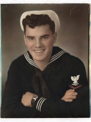 Martin Rodbell in a Navy uniform