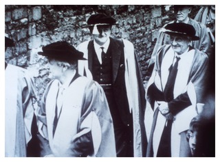 Albert Szent-Gyorgyi in an academic procession at the University of Szeged, Hungary