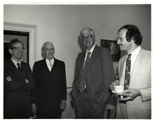 Harold Varmus with Howard Temin, William Natcher, and Hamilton Smith