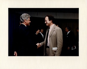 Harold Varmus with President Bill Clinton at William Natcher's funeral