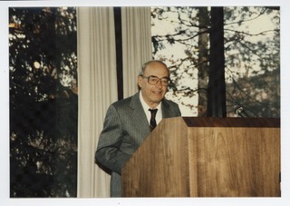 Edward Freis speaking at his retirement party