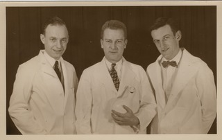 Edward Freis with Corbin Moister and Joseph Stanton at Evans Memorial Hospital