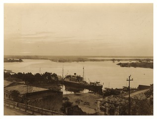 View of Corumba from above the Paraguay River