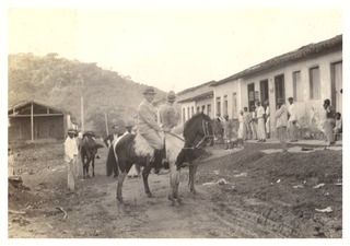 Wilbur A. Sawyer on horseback in Banco Vitoria near Ilheus, Brazil