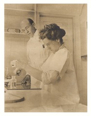 Wilbur A. Sawyer and Esther Skolfield in the Pasteur Institute of the California State Hygienic Laboratory
