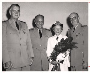 U.S. Surgeon General Luther Terry in khaki uniform with three chief officers
