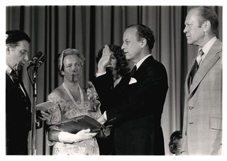 Donald S. Fredrickson being sworn in as the Director of NIH