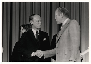 Fredrickson shaking hands with President Gerald Ford