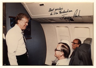 Signed photograph of Fredrickson with President Jimmy Carter in Air Force One