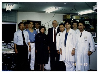 Adrian Kantrowitz with Japanese colleagues