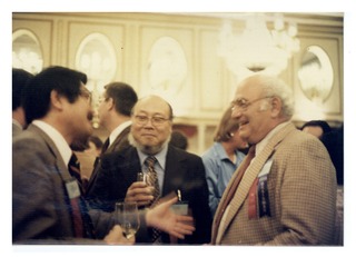 Adrian Kantrowitz with Yuki Nose and Kazuhiko Atsumi at the April 1979 American Society for Artificial Internal Organs (ASAIO) Conference