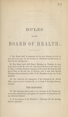 Rules of the Board of Health