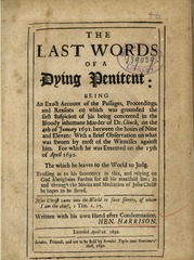 The last words of a dying penitent