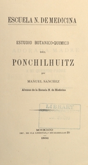 Estudio botanico-quimico del ponchilhuitz