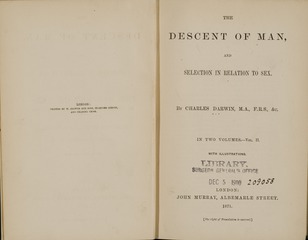 The descent of man, and selection in relation to sex by Charles Darwin