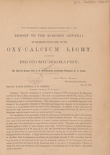 Report to the surgeon general of the United States Army, on the oxy-calcium light: as applied to photo-micrography