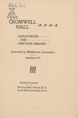 Cromwell Hall: sanatorium for nervous diseases, Cromwell, by Middletown, Connecticut, established 1877