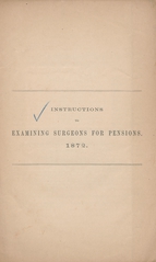Instructions to examining surgeons for pensions