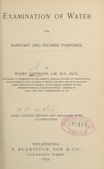 Examination of water for sanitary and technic purposes