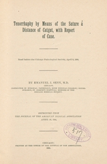Tenorrhaphy by means of the suture á distance of catgut, with report of case: read before the Chicago Pathological Society, April 9, 1894