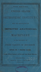 United States Orthopedic Institute: for the application of improved anatomical machinery to the treatment of every variety of deformity