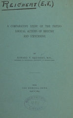 A comparative study of the physiological actions of brucine and strychnine
