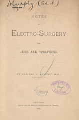 Notes on electro-surgery, with cases and operations