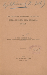 The operative treatment of ventral hernia resulting from abdominal section
