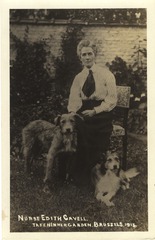 Nurse Edith Cavell, taken in her garden, Brussels, 1915