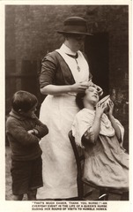 [Nurse helping a young girl]