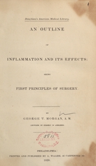 An outline of inflammation and its effects being first principles of surgery