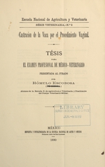 Castracion de la vaca por el procedimiento vaginal: tésis para el exámen profesional de médico-veterinario presentada al jurado