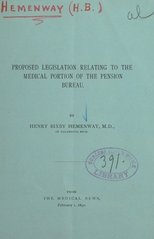 Proposed legislation relating to the medical portion of the Pension Bureau