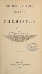 The medical student's manual of chemistry