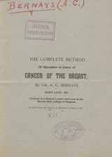 Complete method of operation in cases of cancer of the breast