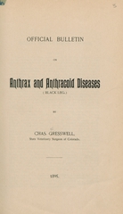 Official bulletin on anthrax and anthracoid diseases (black leg)