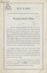 Rules to be observed by persons becoming inmates of the Washingtonian Home