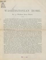 Washingtonian Home: no. 41 Waltham Street, Boston