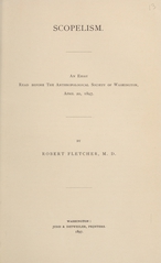Scopelism: an essay read before the Anthropological Society of Washington, April 20, 1897