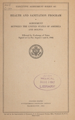 Health and sanitation program: agreement between the United States of America and Bolivia : effected by exchange of notes, signed at La Paz, August 1 and 8, 1944