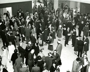 [Group gathering at the National Library of Medicine dedication ceremony]