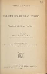 Three cases of lead palsy from the use of a cosmetic called "Laird's bloom of youth"