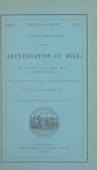 A communication on the adulteration of milk