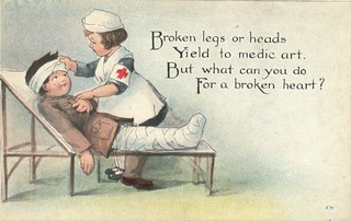Broken legs or heads, yield to medic art, but what can you do, for a broken heart?