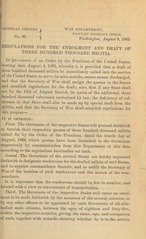 Regulations for the enrolment and draft of three hundred thousand militia