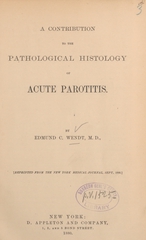 A contribution to the pathological histology of acute parotitis