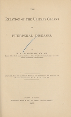 The relation of the urinary organs to puerperal diseases