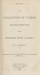 Notice of a collection of fishes from the southern bend of the Tennessee River, Alabama