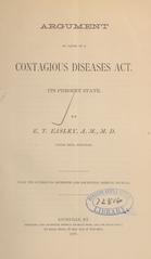 Argument in favor of a contagious diseases act: its present state